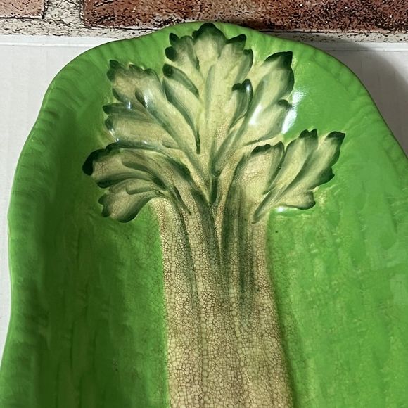 Beswick Ware Ceramic Celery Dish Boat #220 Made in England Green Basket Weave - Picture 17 of 17